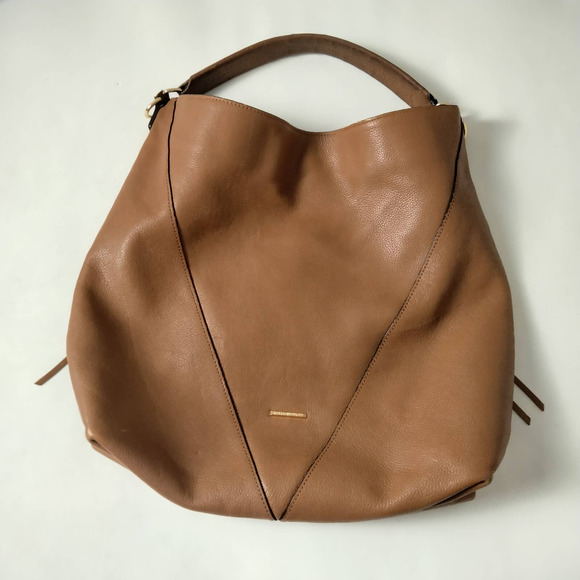 Rebecca Minkoff Handbags - Rebecca Minkoff Moto Hobo Slouchy Shoulder Bag Brown Leather Angled Zipper